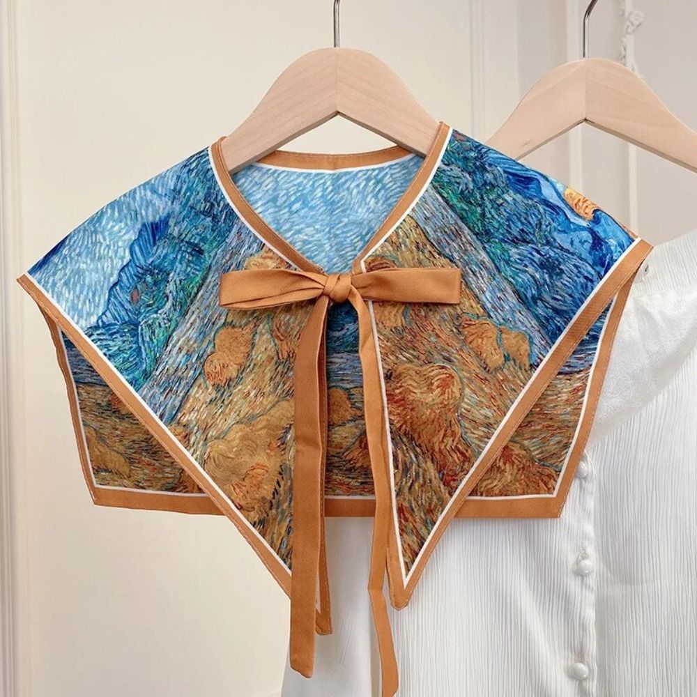 Vintage Fashion Patterns - ปกเสื้อลายดอกไม้ปลอมวินเทจของผู้หญิงเสื้อครึ่งตัวสร้อยคอผ้าคลุมไหล่ปลอมคอปลอมถอดออกได้