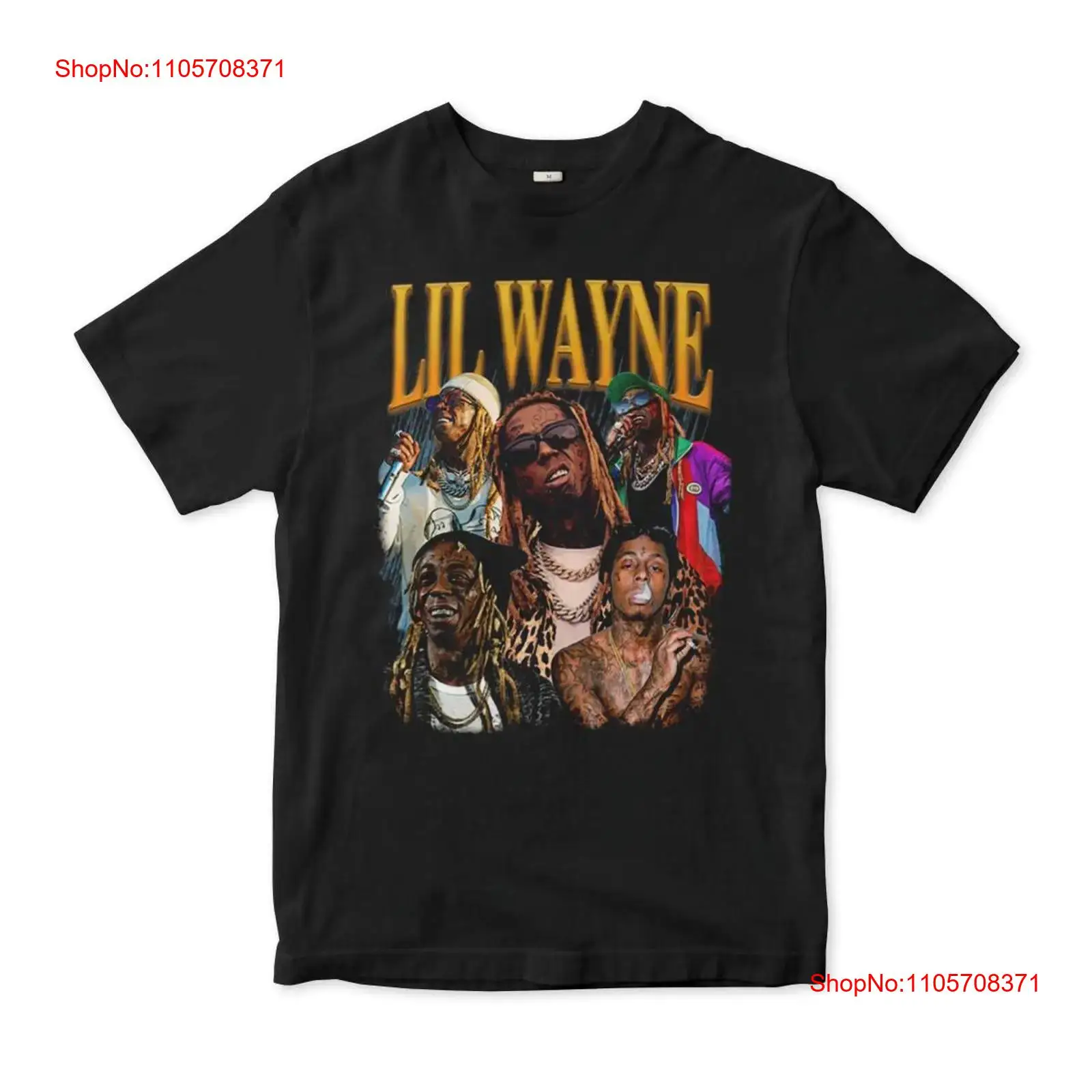Vintage Fashion Collage - เสื้อยืดลายคอลลาจ Lil Wayne ผ้าฝ้าย สำหรับผู้ชายและผู้หญิง ไซส์