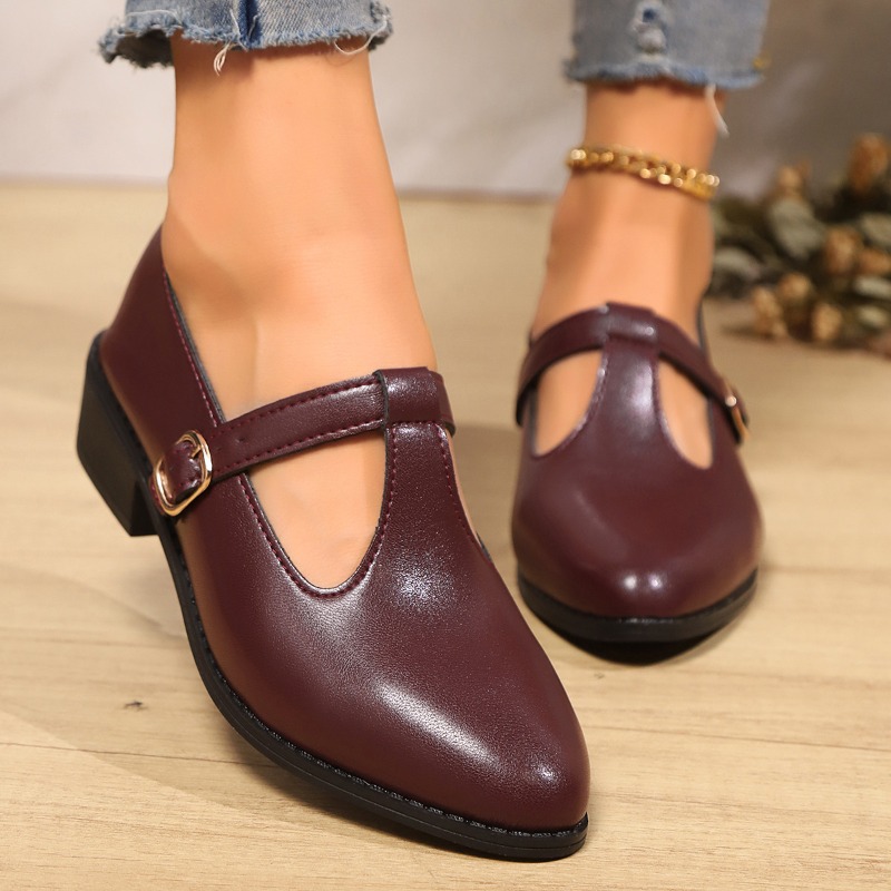 Vintage Fashion Rome - 2025 ฤดูใบไม้ผลิ T-STRAP รองเท้าส้นสูงปั๊มผู้หญิง VINTAGE Pointed