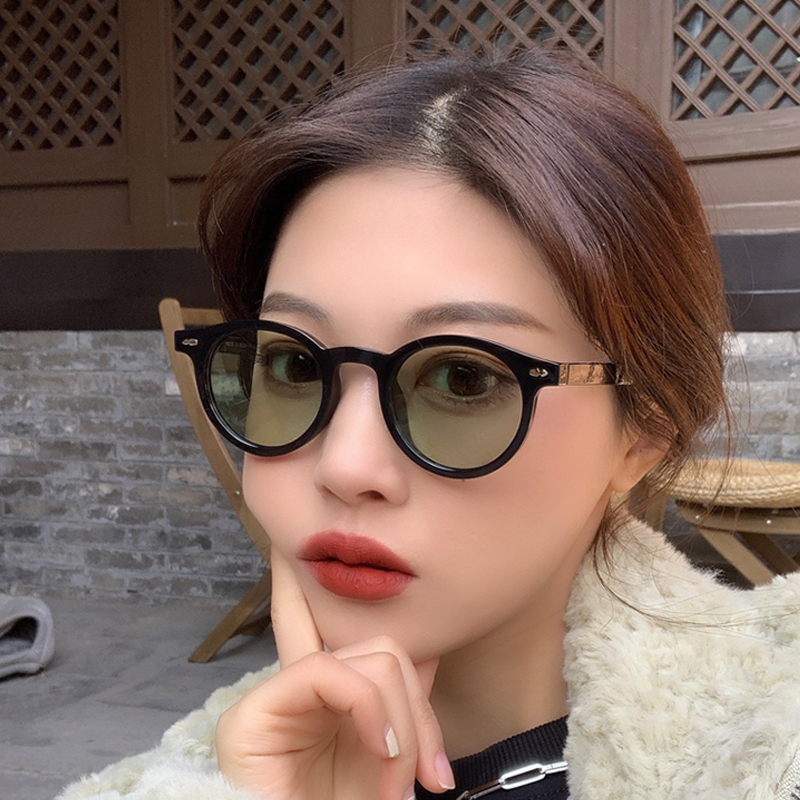 Vintage Fashion Design - แว่นกันแดดทรงกลมขนาดเล็กใหม่สำหรับผู้ชายผู้หญิง แบรนด์ดีไซเนอร์แฟชั่นวินเทจ แว่นตากันแดดวินเทจสำหรับขับรถ
