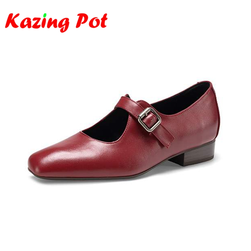 Vintage Fashion Rome - รองเท้าส้นเตี้ยทรงกลมหนังแท้ Krazing Pot สไตล์วินเทจ Superstar สำหรับใส่ทุกวัน