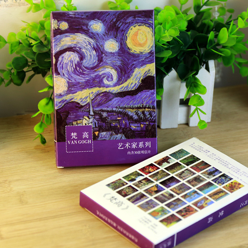 Vintage Fashion Postcards - Van Gogh ภาพวาดสีน้ำมันโปสการ์ดวินเทจแวนโก๊ะ30แผ่น/ล็อต/การ์ดอวยพร/การ์ดอวยพร/การ์ดอวยพร/ของขวัญแฟชั่น