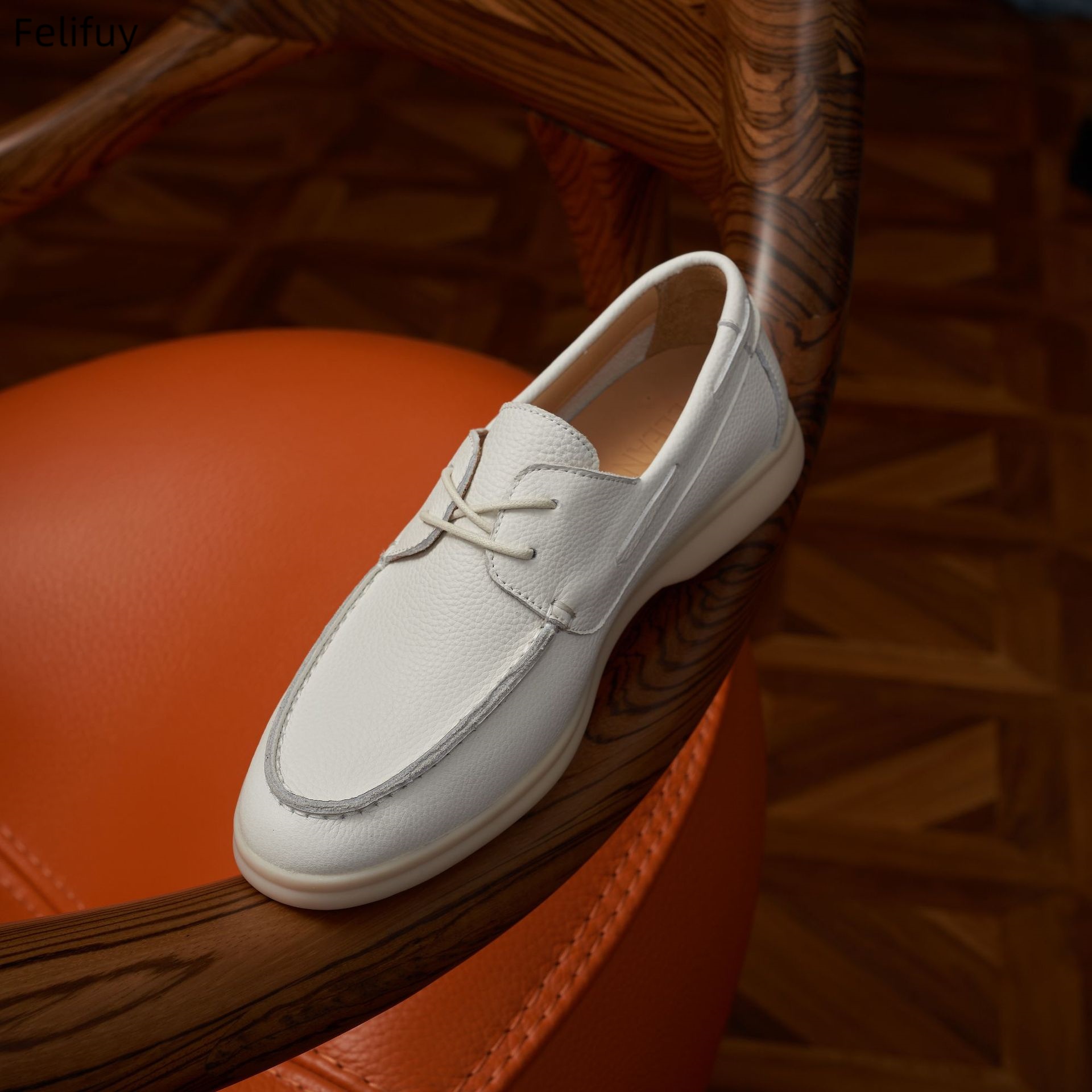 รองเท้าหนังแท้ทำมือแบบผูกเชือก - Vintage Fashion Rome บทวิจารณ์และราคา