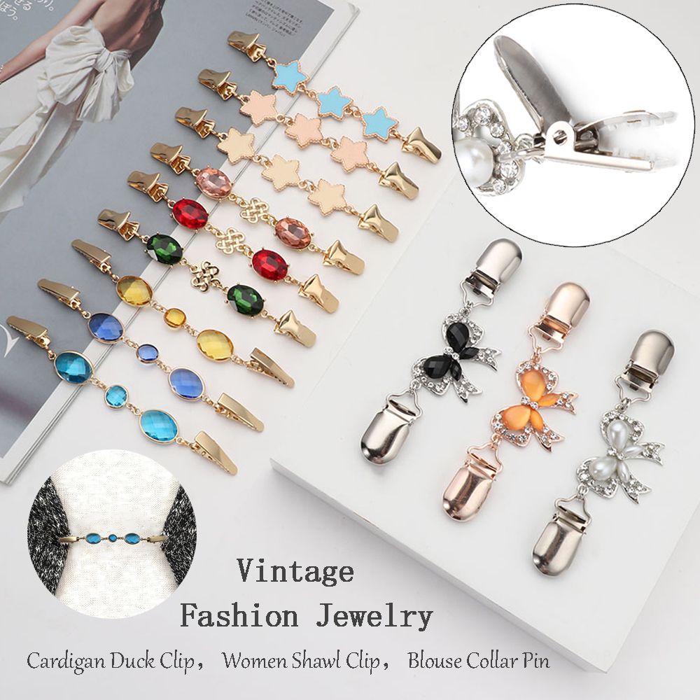 วินเทจเป็ดคลิป Rhinestone เสื้ - Vintage Fashion Postcards บทวิจารณ์และราคา