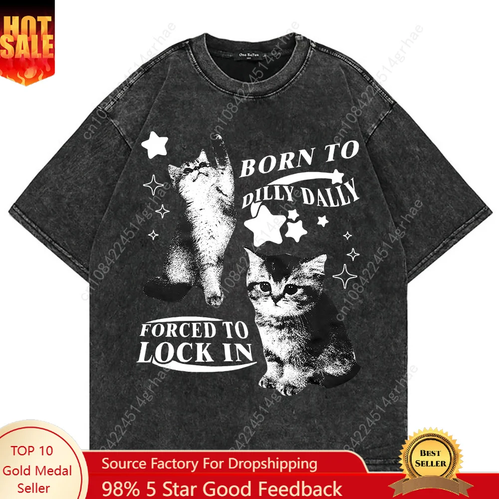 เสื้อยืดลายแมวตลกสไตล์วินเทจ Y - V Vintage Fashion บทวิจารณ์และราคา