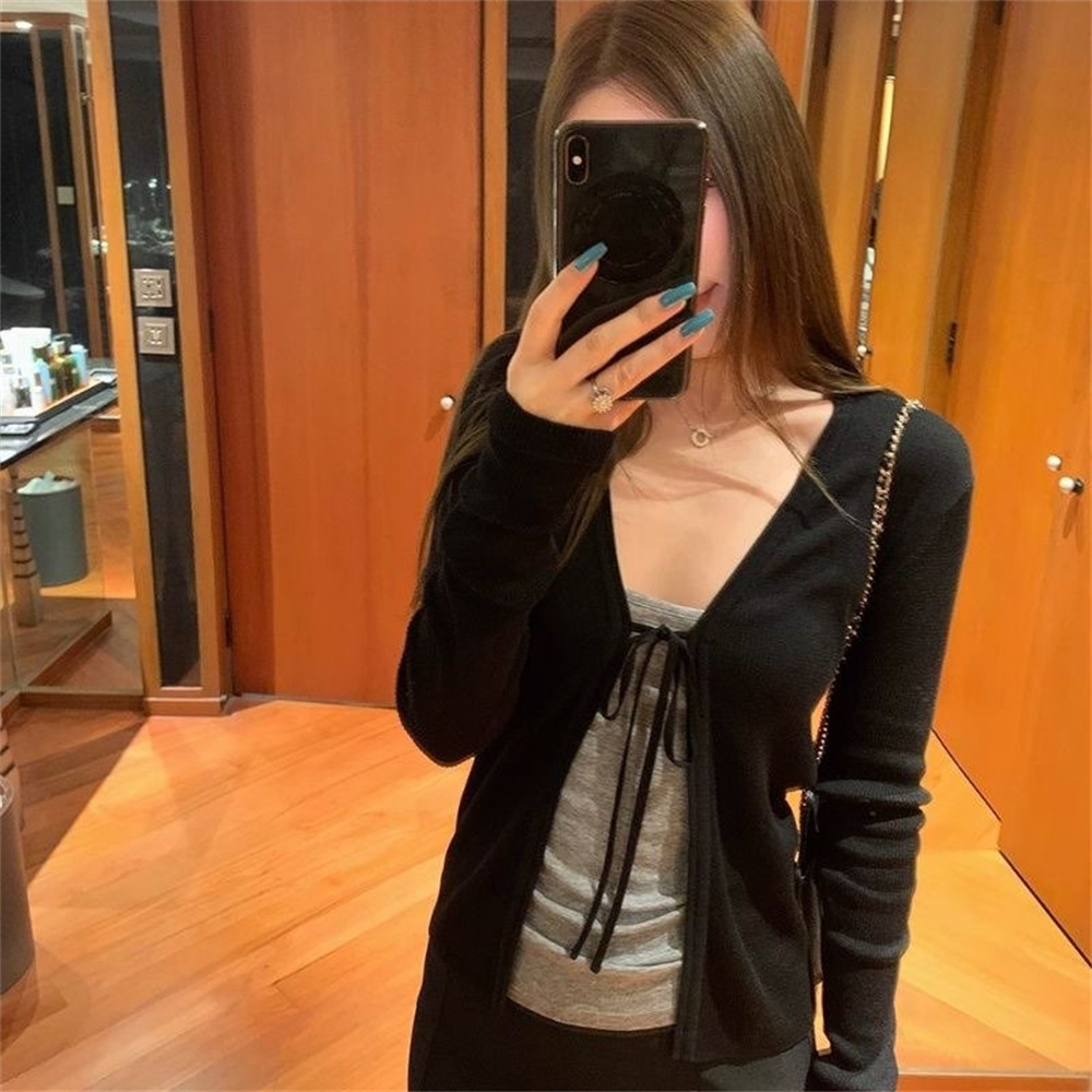 เสื้อคาร์ดิแกนถักแขนยาวบางสำหร - Vintage Fashion Postcards บทวิจารณ์และราคา