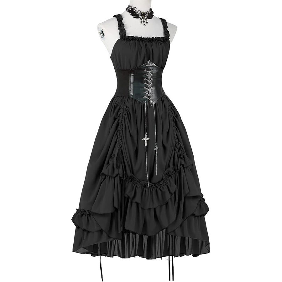 ชุดเดรสโกธิคผู้หญิง คอร์เซ็ทสี - Vintage Slip Dress บทวิจารณ์และราคา