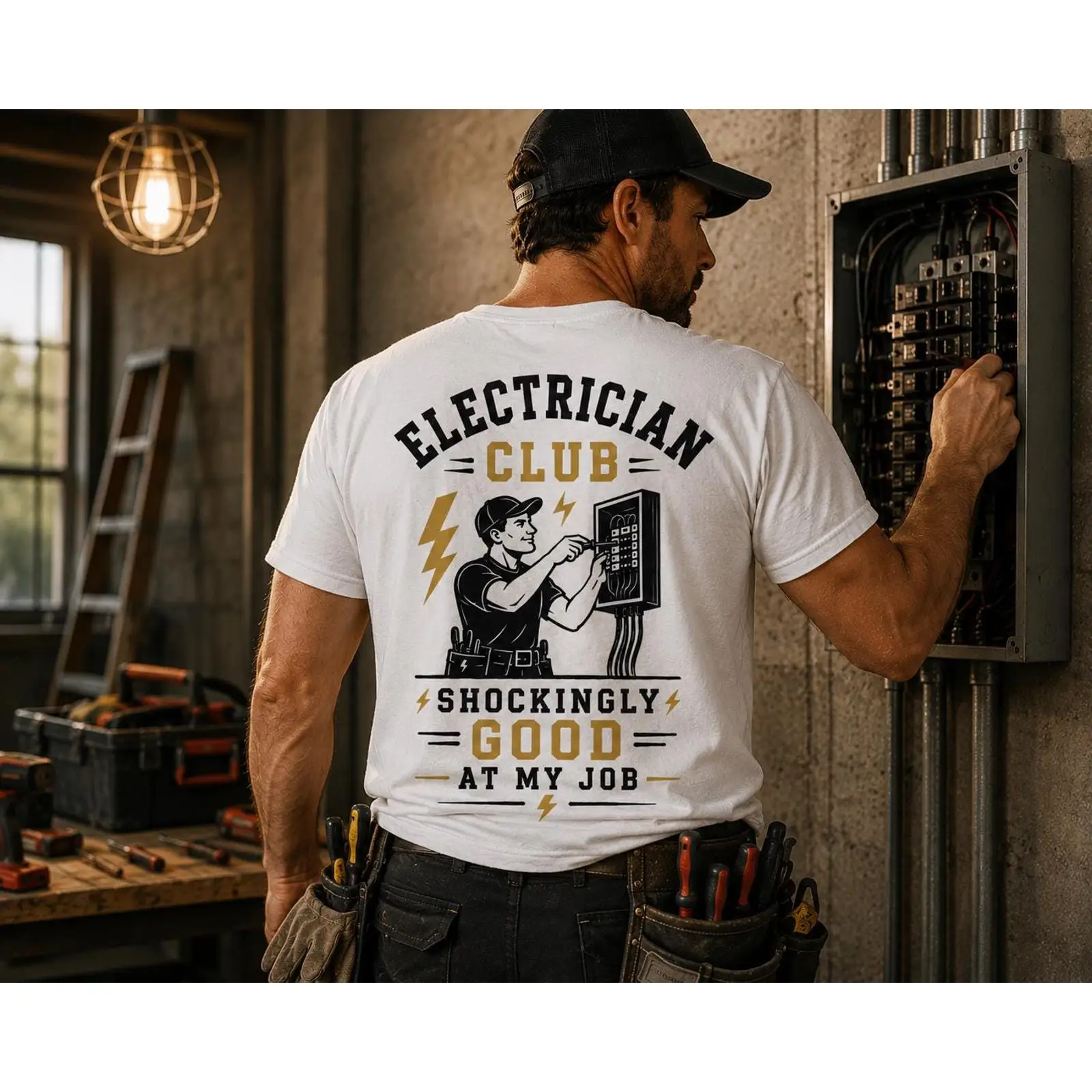 เสื้อยืดช่างไฟฟ้า ทำงานดีจนน่า - Vintage Fashion Jobs บทวิจารณ์และราคา