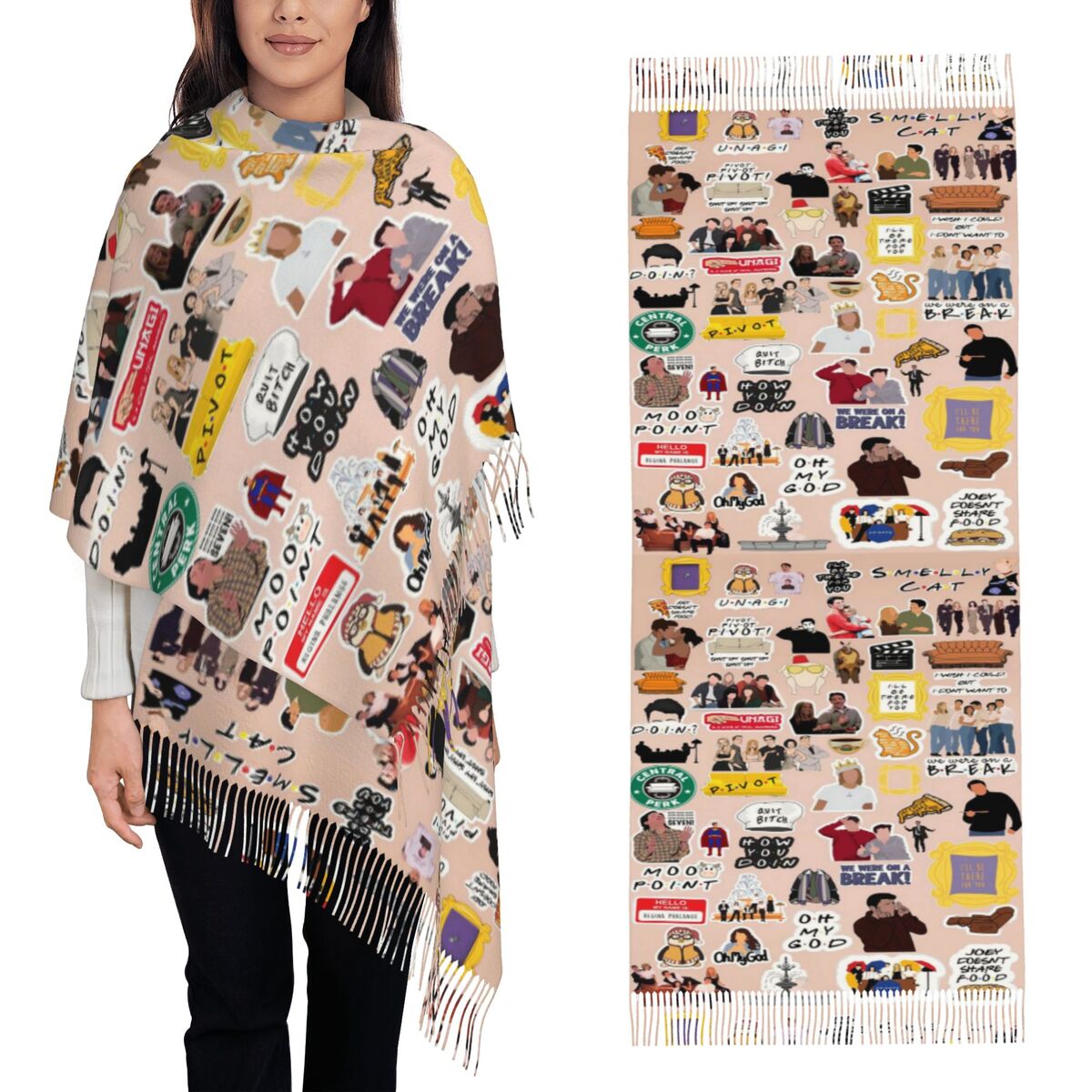 ผ้าพันคอวินเทจลายคอลลาจจากซีรี - Vintage Fashion Collage บทวิจารณ์และราคา