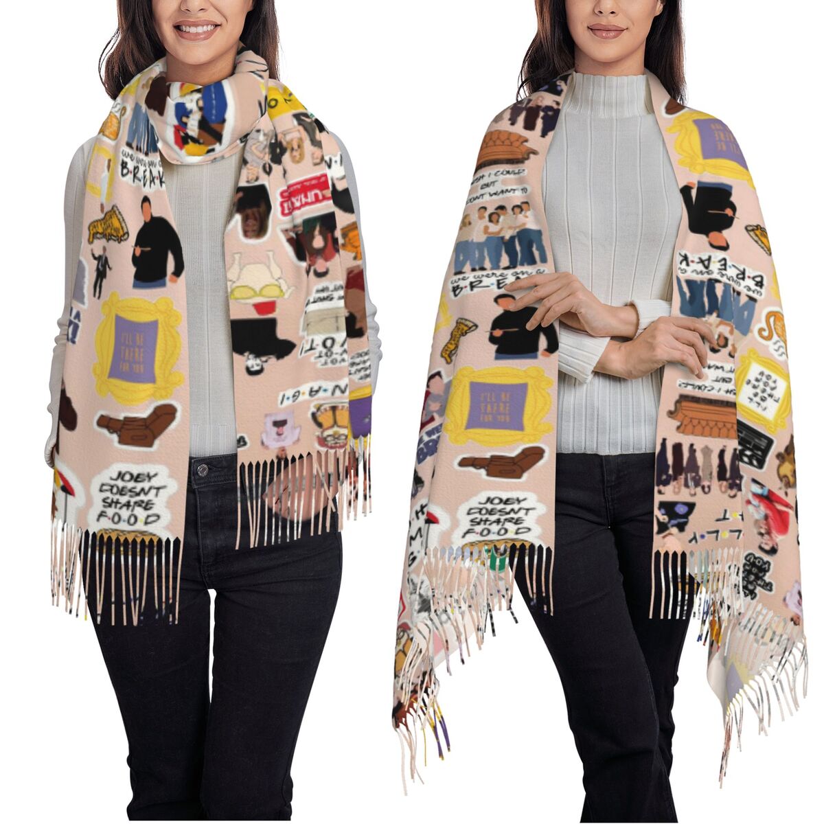 ผ้าพันคอวินเทจลายคอลลาจจากซีรี - Vintage Fashion Collage บทวิจารณ์และราคา