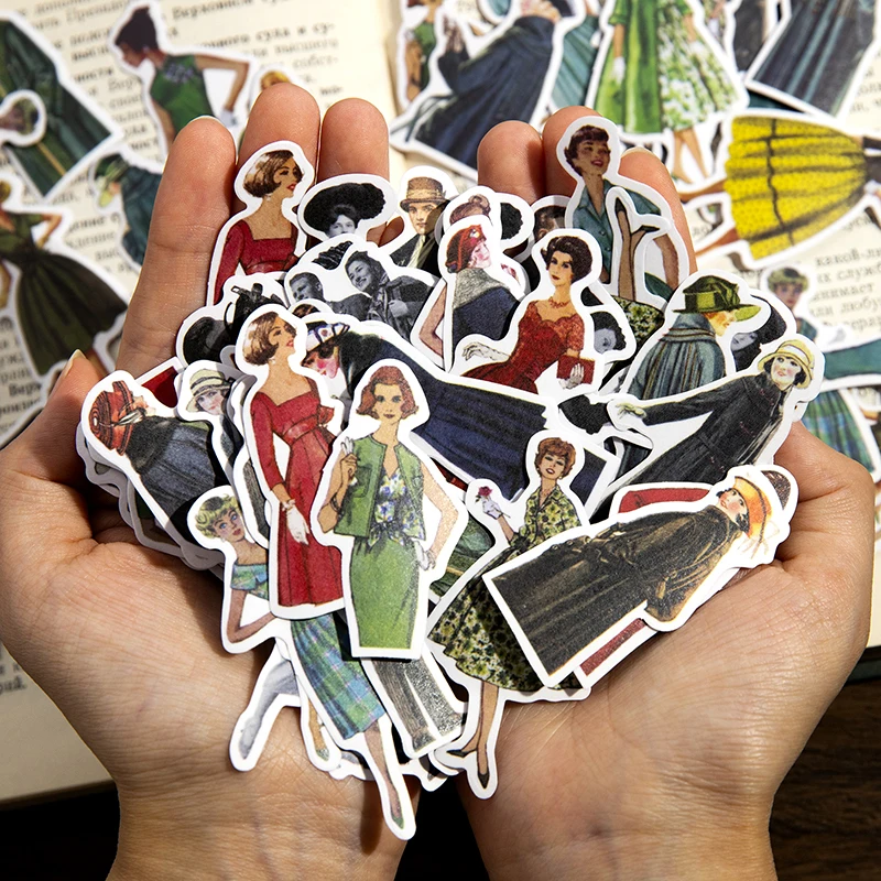 สติกเกอร์วินเทจลายสุภาพบุรุษแล - Vintage Fashion Collage บทวิจารณ์และราคา