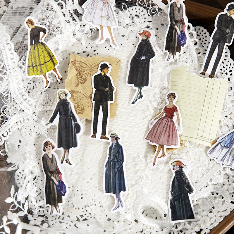 สติกเกอร์วินเทจลายสุภาพบุรุษแล - Vintage Fashion Collage บทวิจารณ์และราคา