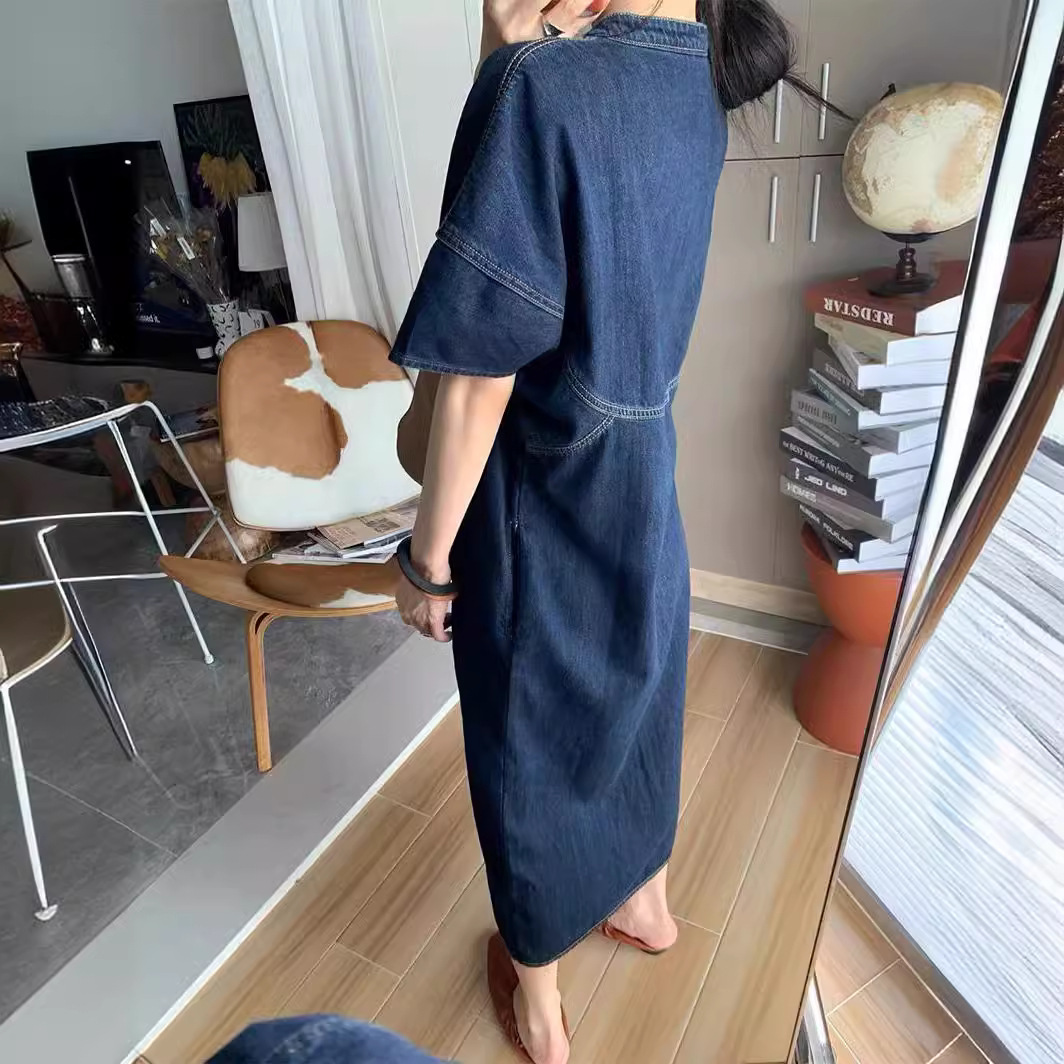 เดรสยีนส์ทรงหลวมสไตล์วินเทจฝรั - V Vintage Fashion บทวิจารณ์และราคา