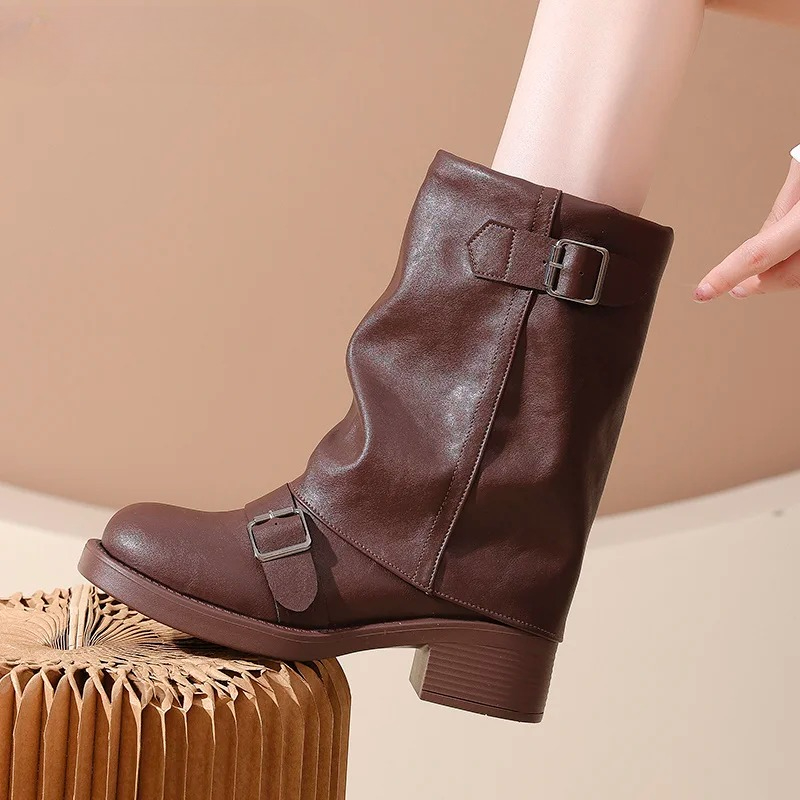 รองเท้าบูทคาวเกิร์ลสไตล์วินเทจ - Vintage Fashion Rome บทวิจารณ์และราคา